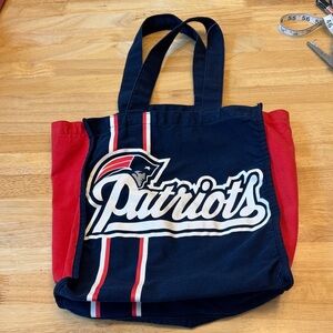 NFL Patriots Navy and Red Tote Bag, fabric , excellent condition